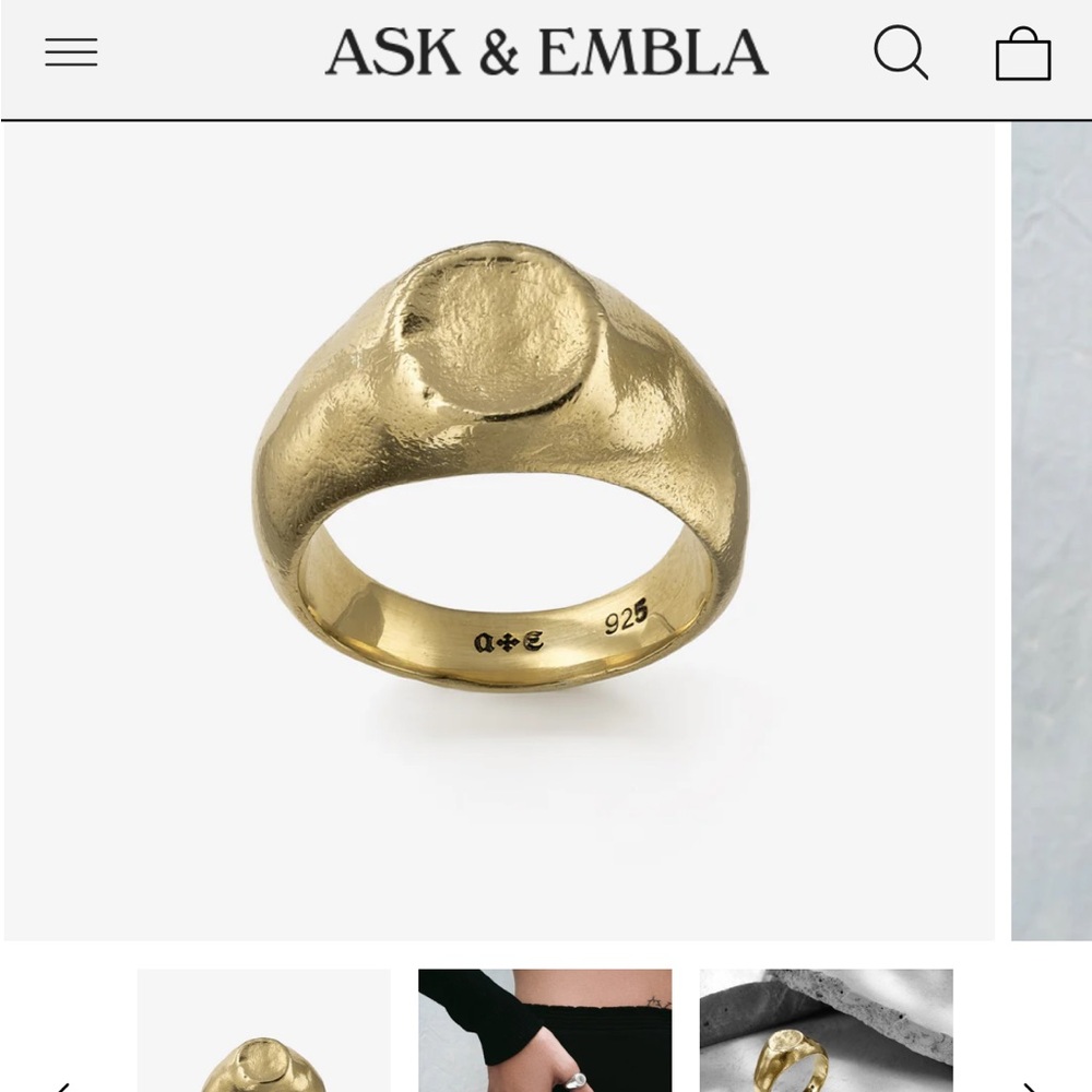 COPY - 925 silver gold plated Oath Signet Ring (SIZE 10) UNOPENED